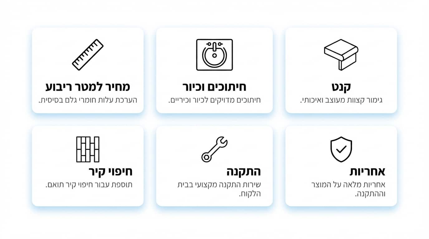בדיקת התאמה של חומרי משטח מטבח לתרחישי שימוש שונים