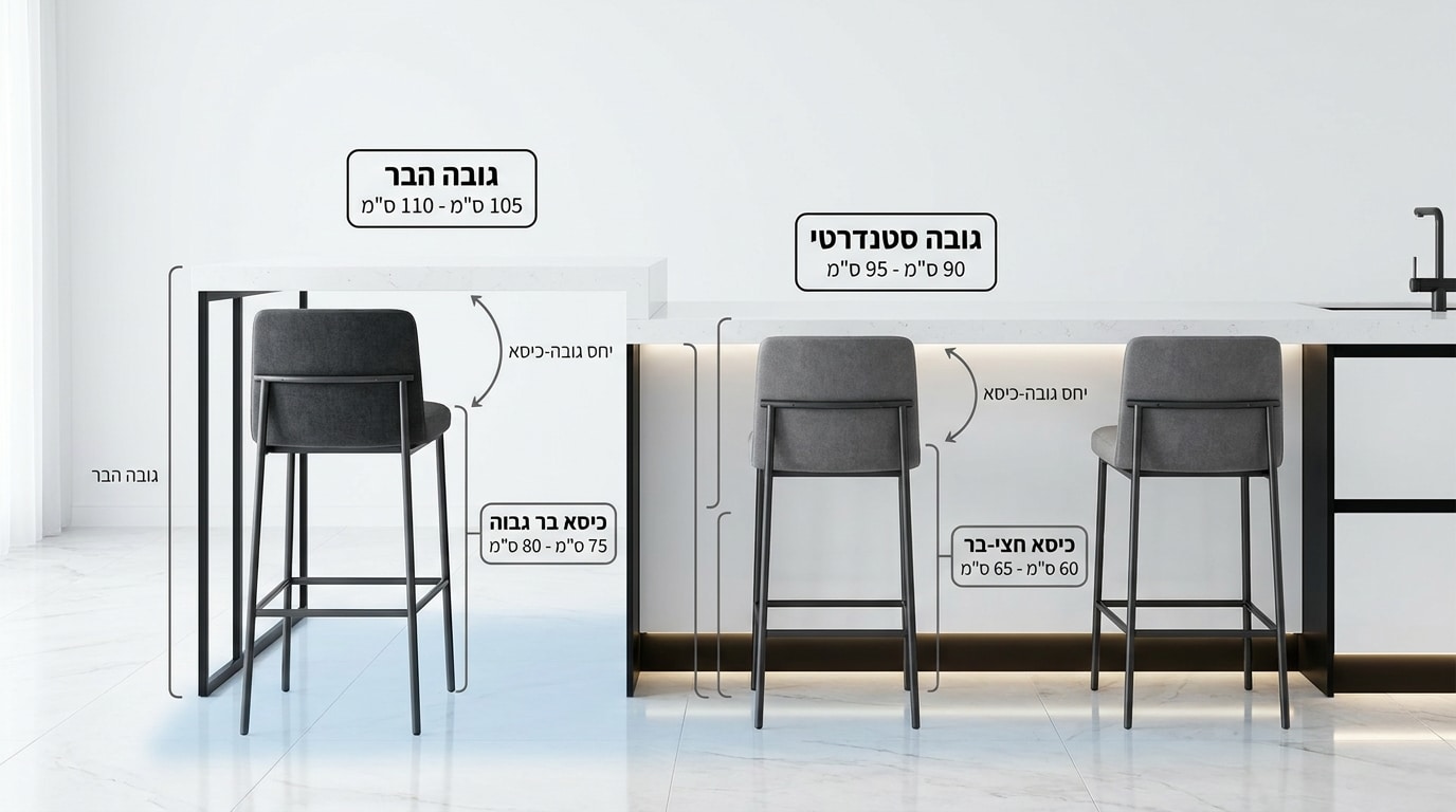 השוואה בין אי מטבח חופשי לחצי אי מחובר לקיר