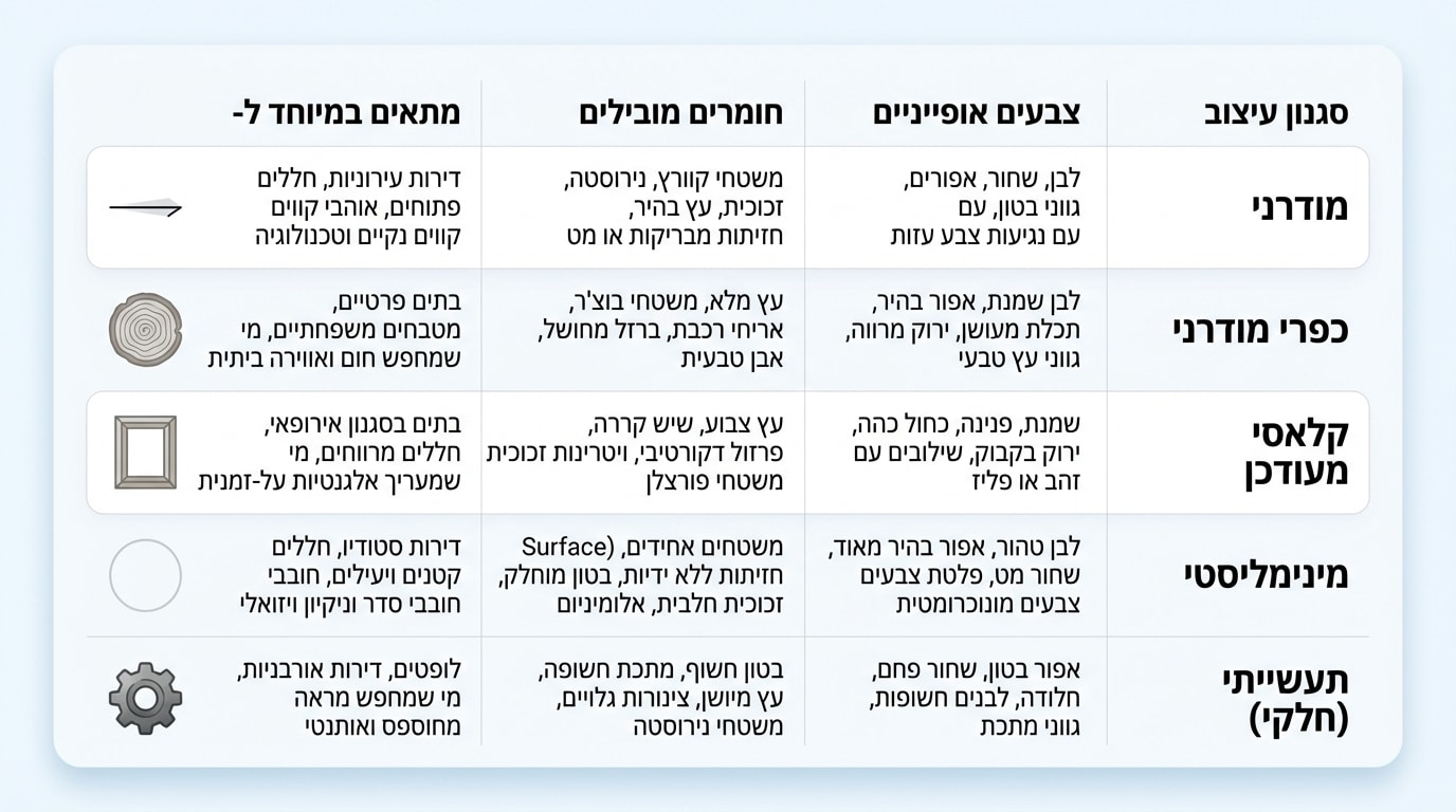 בחירת משטח עבודה למטבח — השוואה בין גימורים וטקסטורות שונות של אבן קיסר