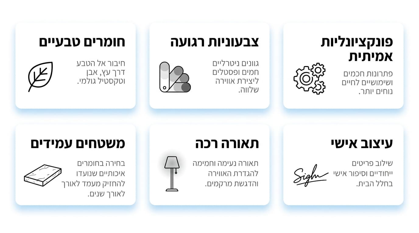 טרנדים בעיצוב פנים - בית חם טבעי ועל-זמני בפלטת צבעים עוטפת