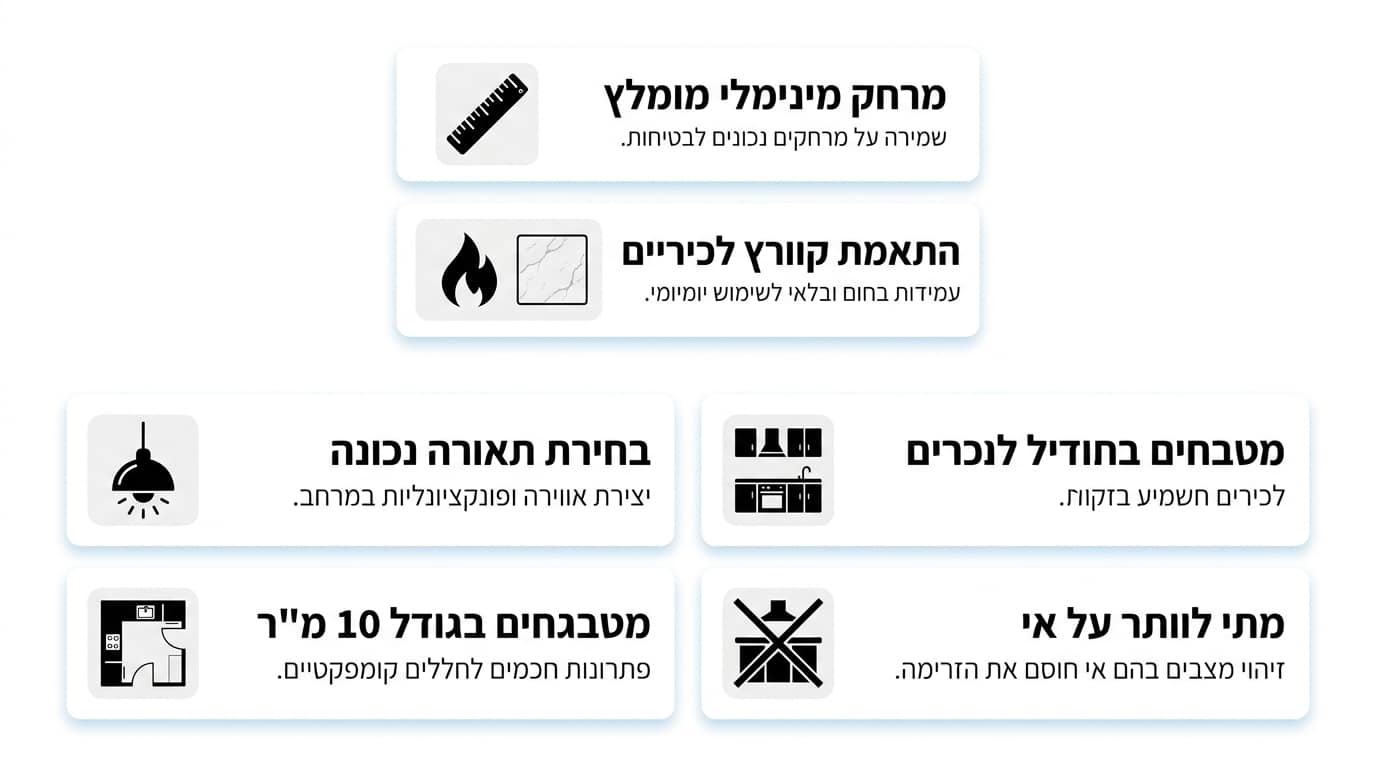 אי מטבח מעוצב עם משטח קוורץ במרכז מטבח ישראלי מודרני