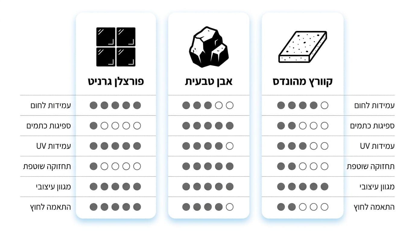 מדריך מקיף לגרניט פורצלן לבית - ריצוף ומשטחי עבודה איכותיים