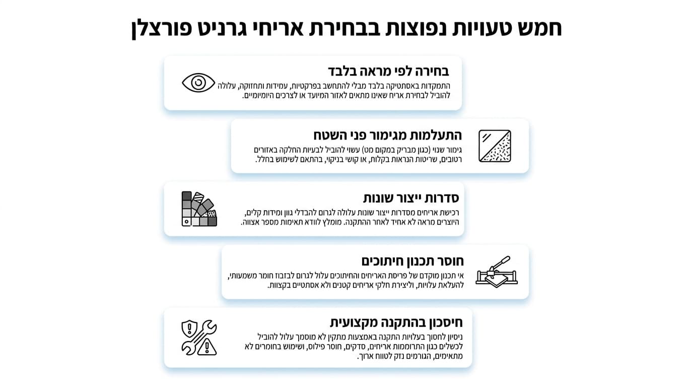 גרניט פורצלן בחדרי הבית - מטבח סלון חדר רחצה ומרפסת