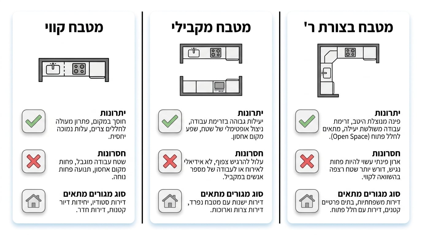 צ'ק-ליסט מעשי לתכנון מטבח קטן - מעבר חופשי, אחסון ותאורה