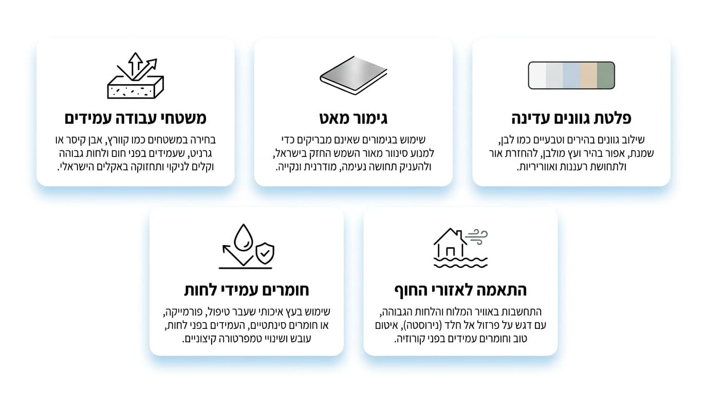 התאמת העיצוב הנורדי לאקלים הישראלי, מטבח עם חזיתות חמות ומשטח בהיר