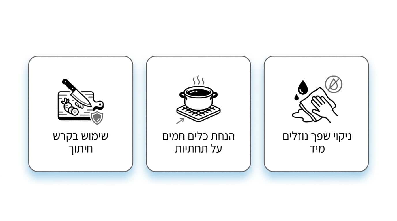 טיפול תקופתי במשטח קוורץ: בדיקת כתמים ודגם שמירה